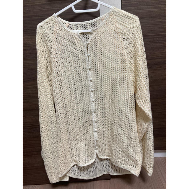 louren front button lace cardigan アイボリー