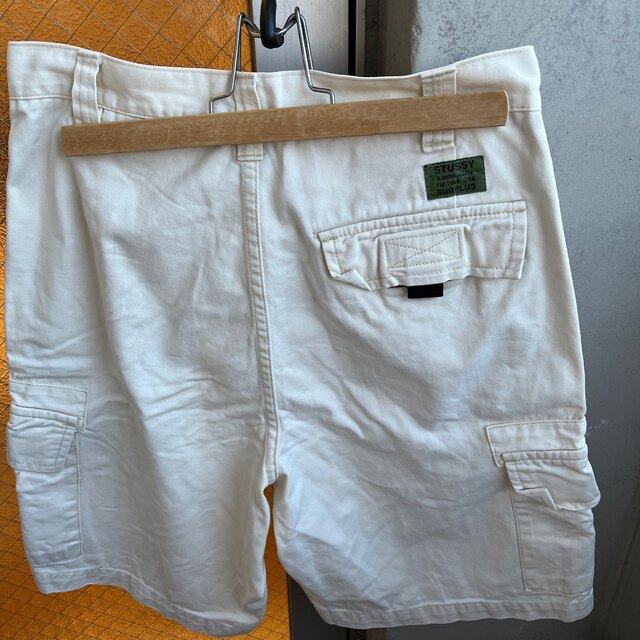 STUSSY(ステューシー)のold stussy カーゴショートパンツバギーショーツアイボリー メンズのパンツ(ショートパンツ)の商品写真