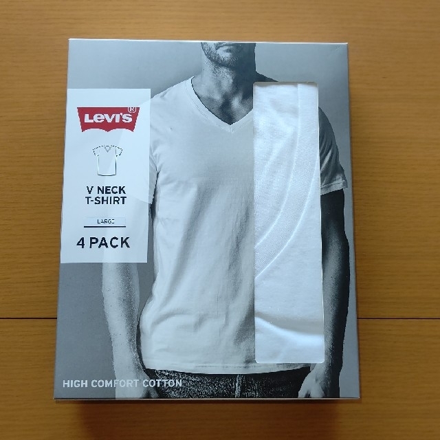 Levi's(リーバイス)のLevi's T-シャツ 下着 アンダーウェア Vネック 半袖 2枚組 Lサイズ メンズのトップス(Tシャツ/カットソー(半袖/袖なし))の商品写真