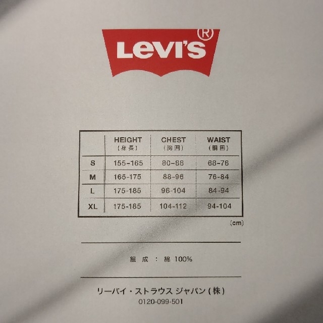 Levi's(リーバイス)のLevi's T-シャツ 下着 アンダーウェア Vネック 半袖 2枚組 Lサイズ メンズのトップス(Tシャツ/カットソー(半袖/袖なし))の商品写真