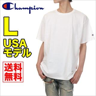 チャンピオン(Champion)の【新品】チャンピオン Tシャツ 白 L メンズ 無地 半袖 大きいサイズ(Tシャツ/カットソー(半袖/袖なし))