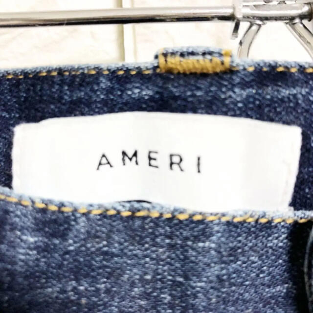 AMERI  加工スキニーデニムパンツ　ネイビー