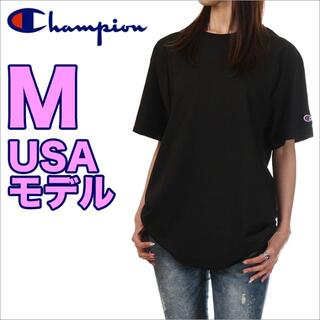 チャンピオン(Champion)の【新品】チャンピオン Tシャツ M 黒 レディース 無地 半袖 CHAMPION(Tシャツ(半袖/袖なし))