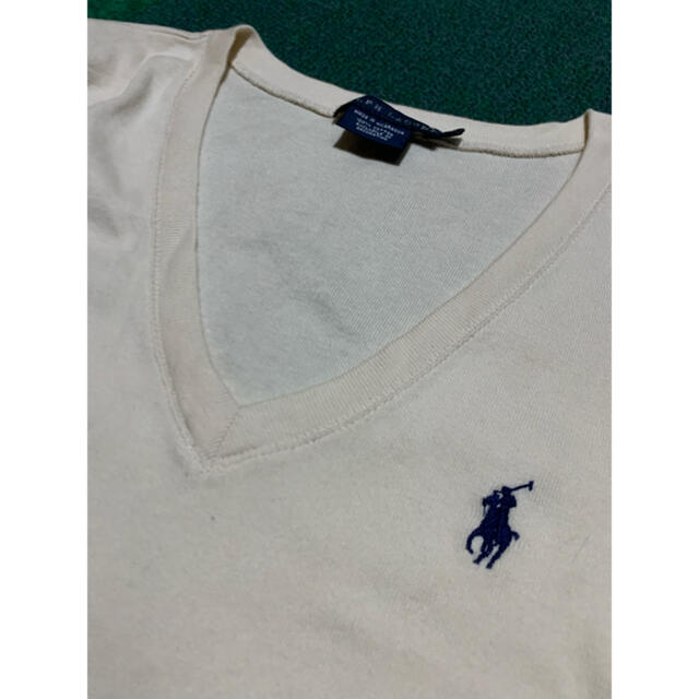 Ralph Lauren(ラルフローレン)のラルフローレン　定番VネックTシャツ　Sサイズ　ベージュ レディースのトップス(Tシャツ(半袖/袖なし))の商品写真