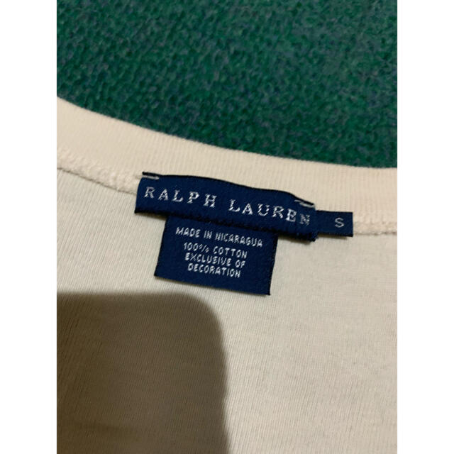 Ralph Lauren(ラルフローレン)のラルフローレン　定番VネックTシャツ　Sサイズ　ベージュ レディースのトップス(Tシャツ(半袖/袖なし))の商品写真