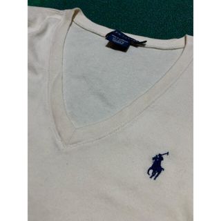 ラルフローレン(Ralph Lauren)のラルフローレン　定番VネックTシャツ　Sサイズ　ベージュ(Tシャツ(半袖/袖なし))