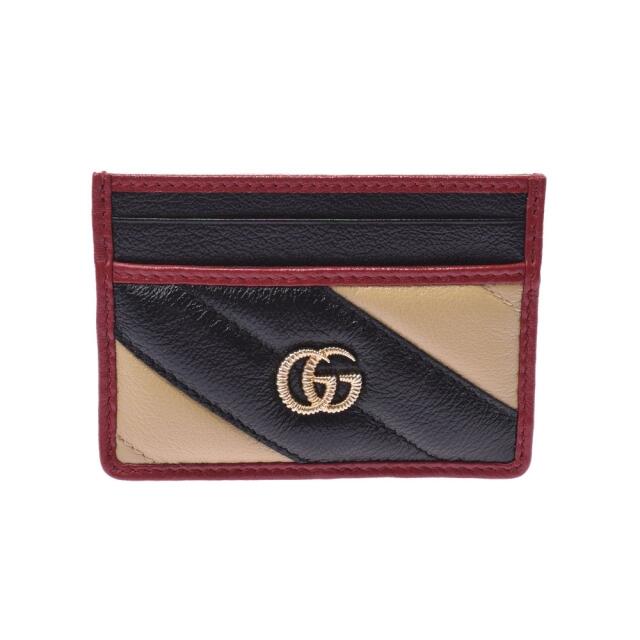 Gucci(グッチ)のグッチ  GGマーモント  カードケース 黒/ベージュ/赤 メンズのファッション小物(名刺入れ/定期入れ)の商品写真