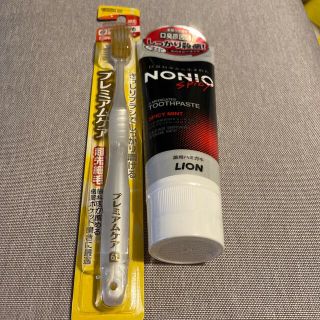 ライオン(LION)のNONIO スパイシー　130g➕歯ブラシプレミアムケア　やわらかめ(歯ブラシ/歯みがき用品)