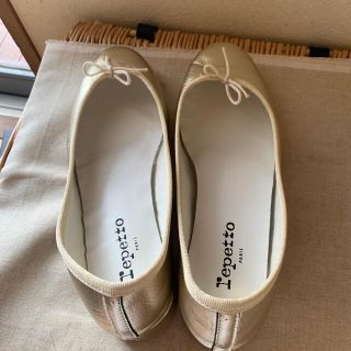 レペット repetto スクエアトゥ バレエシューズ ゴールド