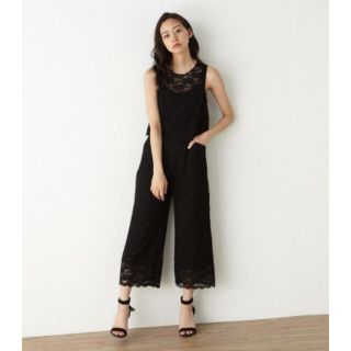 マウジー(moussy)のmoussy  ☆  レース オールインワン  ブラック(オールインワン)