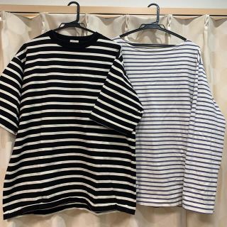 コモリ(COMOLI)の【名品】COMOLI コモリ　ボーダーカットソー　2枚セット(Tシャツ/カットソー(七分/長袖))