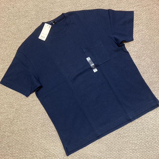 UNIQLO(ユニクロ)のUNIQLO ビッグシルエットTシャツ　ネイビー　未使用 メンズのトップス(Tシャツ/カットソー(半袖/袖なし))の商品写真