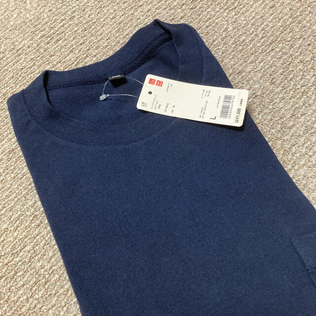 UNIQLO(ユニクロ)のUNIQLO ビッグシルエットTシャツ　ネイビー　未使用 メンズのトップス(Tシャツ/カットソー(半袖/袖なし))の商品写真