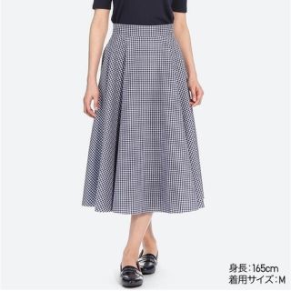 ユニクロ(UNIQLO)のフレアスカート　ギンガムチェック(ひざ丈スカート)