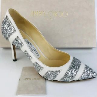 ジミーチュウ(JIMMY CHOO)のJIMMY CHOO★レディース レザーグリッターライン パンプス（351/2）(ハイヒール/パンプス)