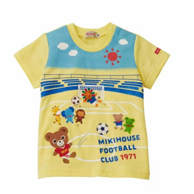 タグ付き☆ミキハウス　プッチー君のサッカーTシャツ(80)