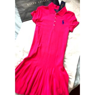 ラルフローレン(Ralph Lauren)の新品＊ラルフローレン ガールズ ミドルポニーポロワンピース＊ピンク＊150(ワンピース)