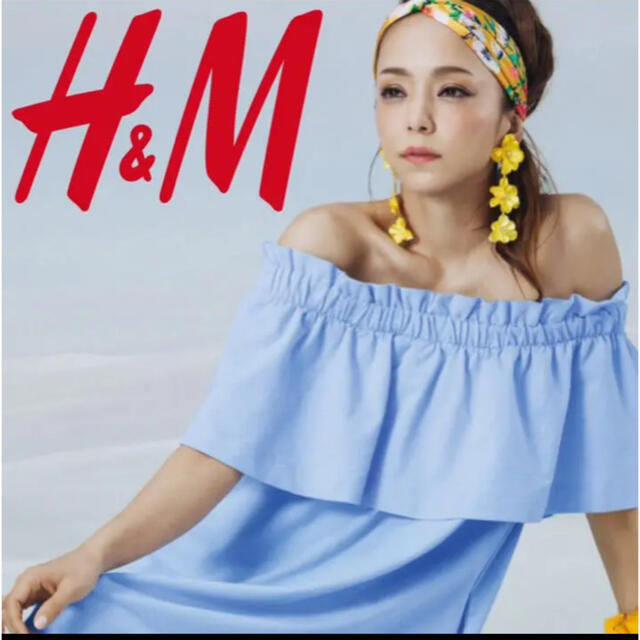 H&M(エイチアンドエム)の【希少2着セット】安室奈美恵×H&M オフショルワンピース&ガウン　S ブルー レディースのワンピース(ひざ丈ワンピース)の商品写真