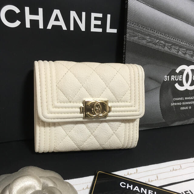 CHANEL シャネル ボーイシャネル 長財布 キャビアスキン 正規品