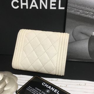 cc様専用♡超美品★ ボーイシャネル 三つ折り財布 キャビアスキン 正規品