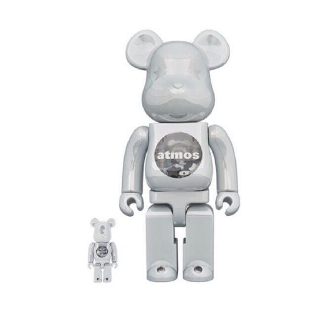 BE@RBRICK atmos WHITE CHROME 100％ ＆ 400％フィギュア