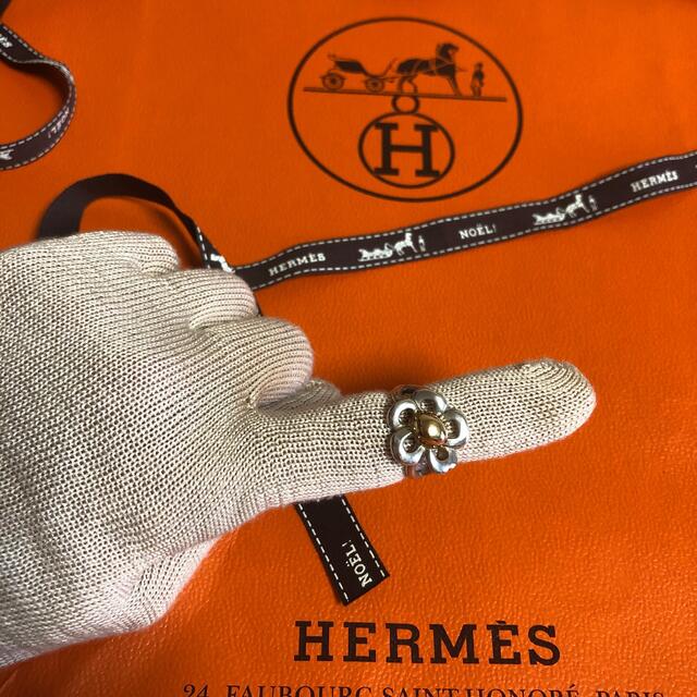 HERMES★Ｋ18.シルバーコンビリング★レディース★指輪