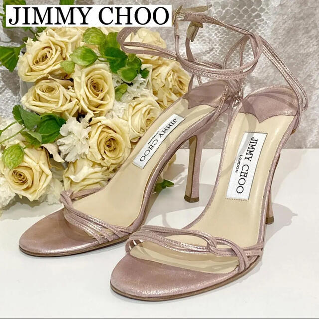 【Jimmy Choo】約22.5cm 春 夏 サンダル ミュール レザー約225㎝相当最大横幅