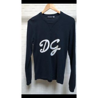 ドルチェアンドガッバーナ(DOLCE&GABBANA)のドルチェ＆ガッバーナ　紺生地×白ロゴ長袖 Tシャツ46サイズ(Tシャツ/カットソー(七分/長袖))