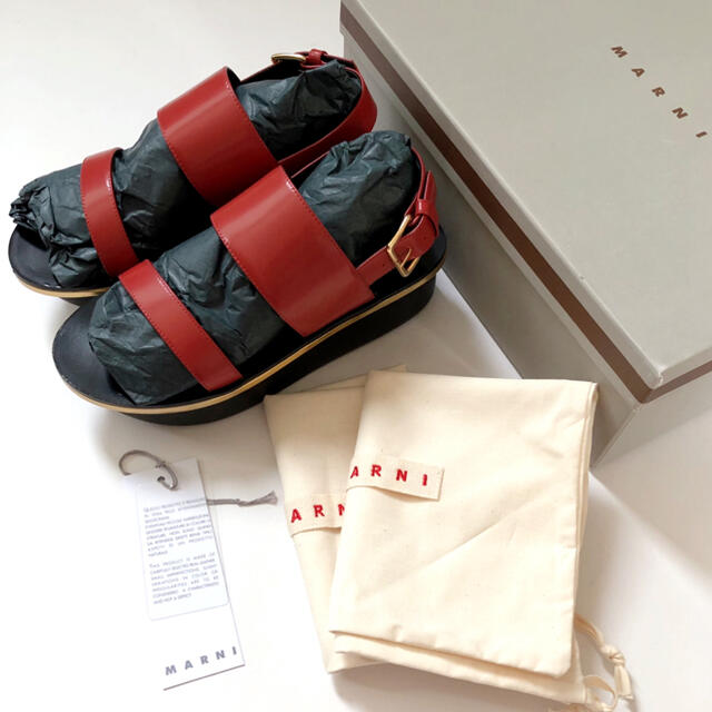 Marni(マルニ)の新品/38 MARNI マルニ プラットホーム サンダル レッド レディースの靴/シューズ(サンダル)の商品写真