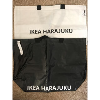 イケア(IKEA)のIKEA原宿限定　キャリーバッグ　M エコ　SLUKIS 黒　白　2個セット(エコバッグ)