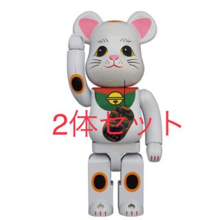 メディコムトイ(MEDICOM TOY)のBE@RBRICK 招き猫 白メッキ 発光 400％(その他)