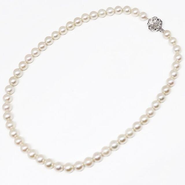 美品 パールネックレス 真珠連 約41cm 珠7.8mm  レディースのアクセサリー(ネックレス)の商品写真