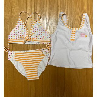 【美品】女の子   140 セパレート 水着 3点セット 水玉  ビキニ(水着)