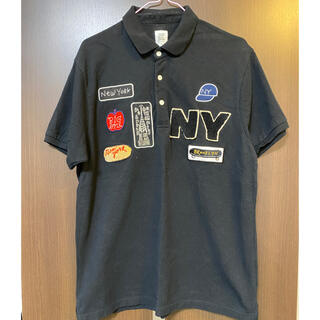 グラニフ(Design Tshirts Store graniph)のグラニフ M ワッペン ポロシャツ ニューヨーク 黒(ポロシャツ)
