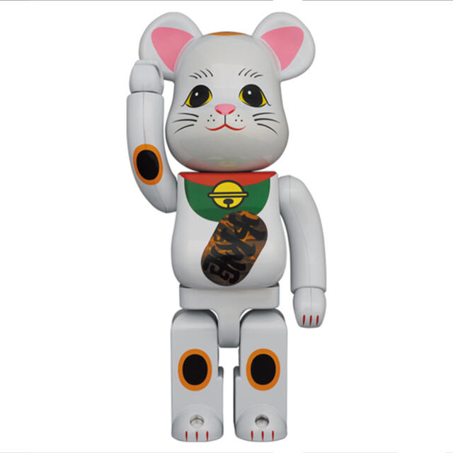 MEDICOM TOY(メディコムトイ)のBE@RBRICK 招き猫 白メッキ 発光 400％ エンタメ/ホビーのフィギュア(その他)の商品写真