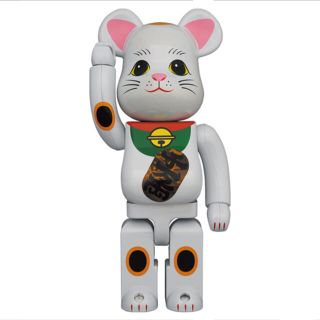 メディコムトイ(MEDICOM TOY)のBE@RBRICK 招き猫 白メッキ 発光 400％(その他)