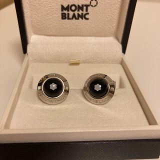 極美品△ドイツ製 MONTBLANC モンブラン ホワイトスター 10JWL×スチール カフスボタン／カフリンクス ブラック×ゴールド 箱・ケース付