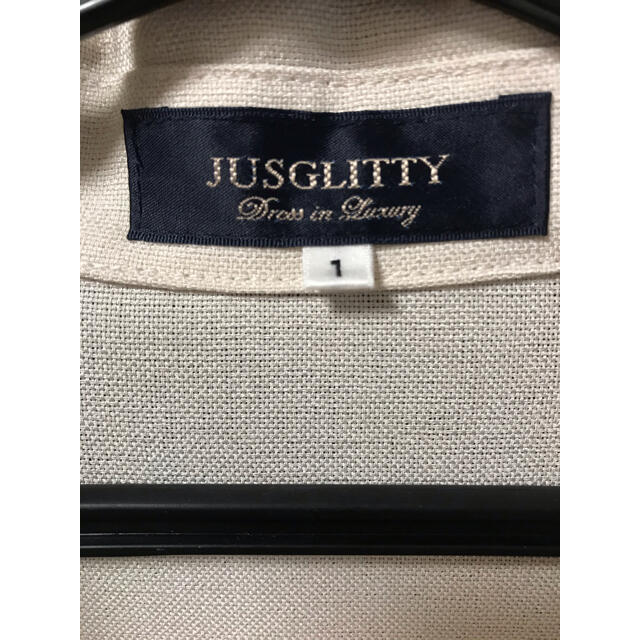 JUSGLITTY(ジャスグリッティー)のJUSGLITTY フェイクリネンＣＰＯジャケット （ベルト付き） レディースのトップス(シャツ/ブラウス(長袖/七分))の商品写真