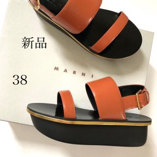 新品/38 MARNI マルニ プラットホーム サンダル サンセットオレンジ