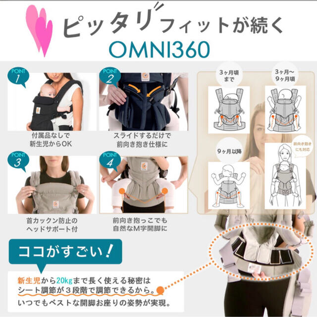 エルゴ オムニ360 日本正規品 クールエア メッシュ 抱っこ紐 ブラック 6