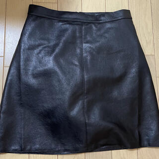 グレイル(GRL)のGRL インパン付きレザー台形ミニスカート　黒(ミニスカート)