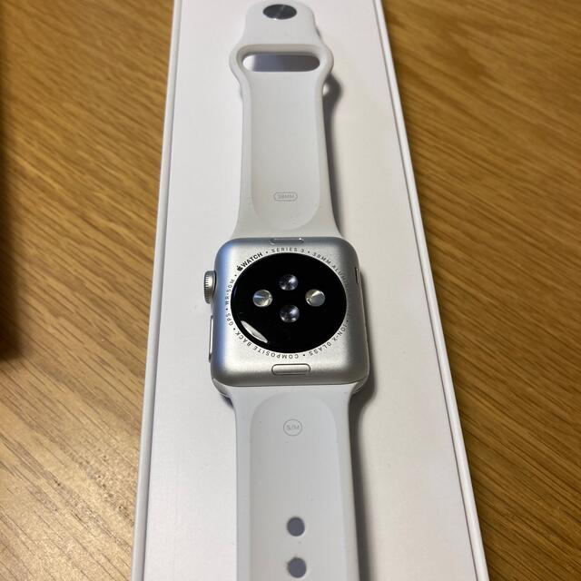 Apple Watch(アップルウォッチ)の美品！Apple Watch Series 3 38mm シルバー メンズの時計(腕時計(デジタル))の商品写真