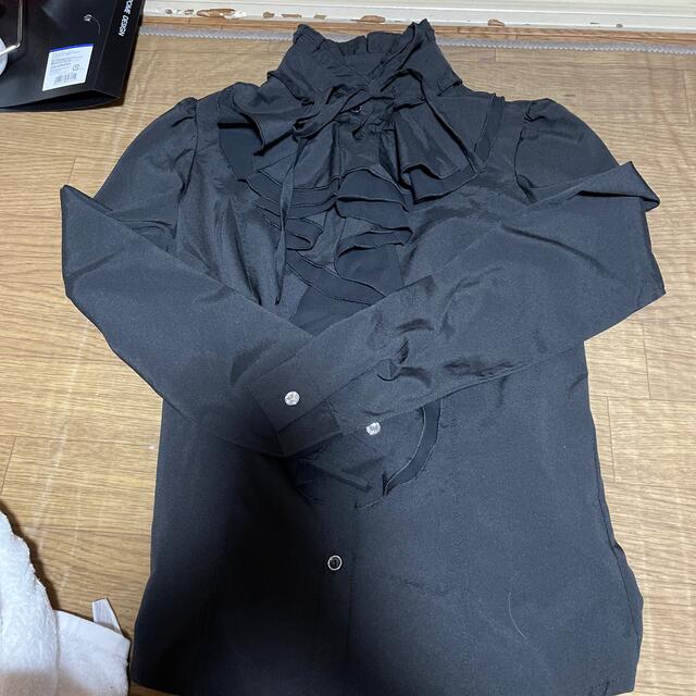 ハロウィン コスプレ 黒　シャツ　地雷ファッション　ゴスロリ　ロリータ　s レディースのトップス(シャツ/ブラウス(長袖/七分))の商品写真