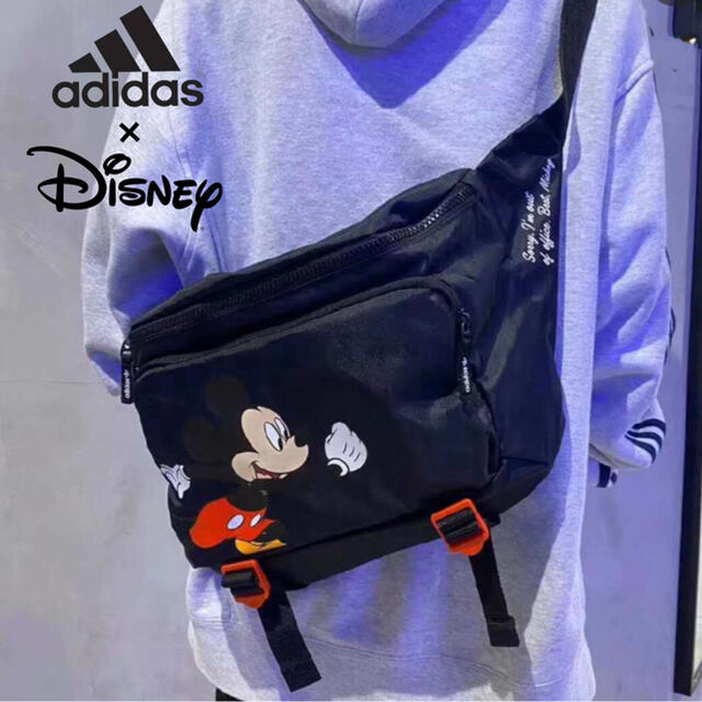 Disney(ディズニー)のadidas × Disney コラボ　ボディバッグ　ユニセックス　ブラック レディースのバッグ(ボディバッグ/ウエストポーチ)の商品写真