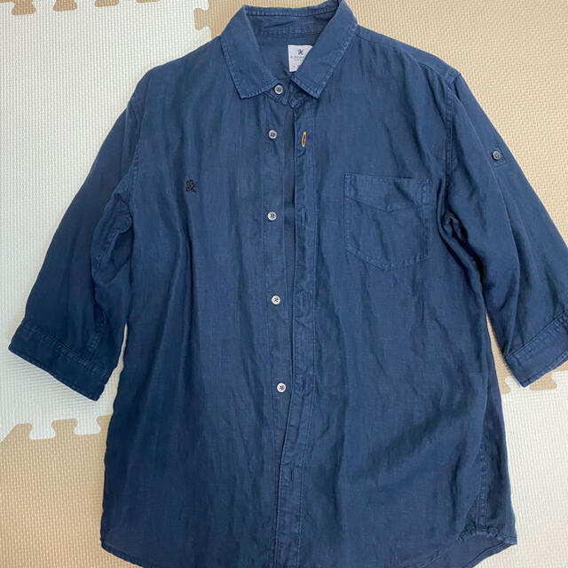 R.NEWBOLD(アールニューボールド)のR.newbold  麻シャツ　Mサイズ メンズのトップス(Tシャツ/カットソー(七分/長袖))の商品写真