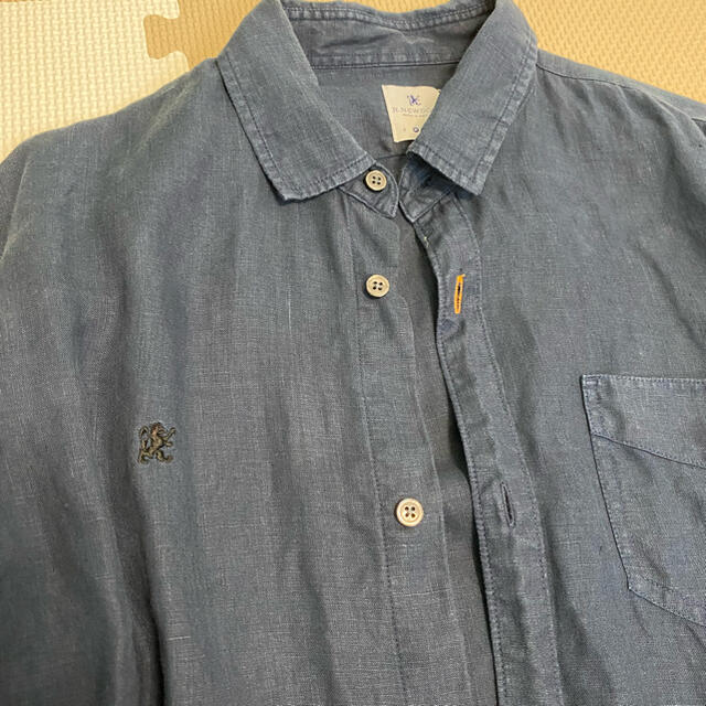 R.NEWBOLD(アールニューボールド)のR.newbold  麻シャツ　Mサイズ メンズのトップス(Tシャツ/カットソー(七分/長袖))の商品写真