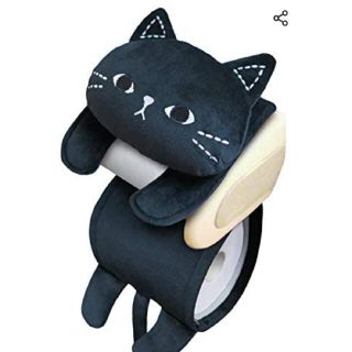 【専用】トイレットペーパーフォルダーカバー 黒猫  ミミッツ(トイレマット)