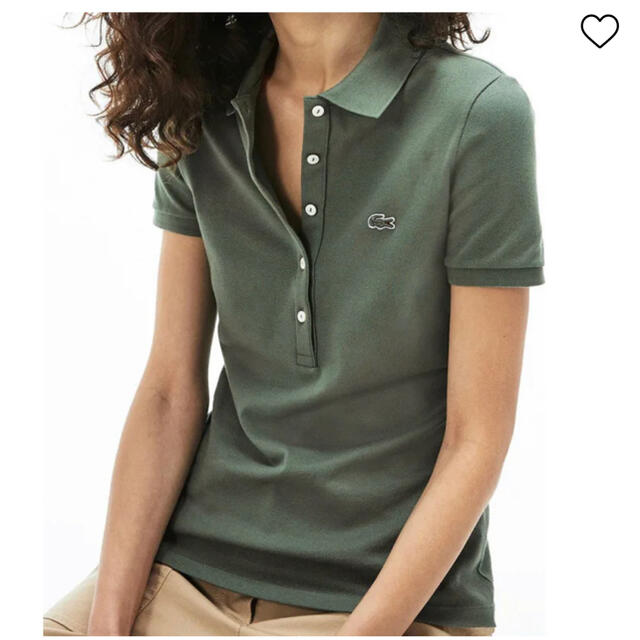 LACOSTE(ラコステ)のラコステ🐊スリムフィット　ポロシャツ　カーキ レディースのトップス(ポロシャツ)の商品写真