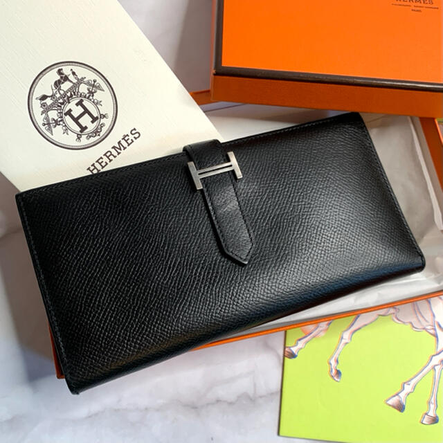 【鑑定済み】HERMES 財布/ベアンスフレ　長財布　マチあり