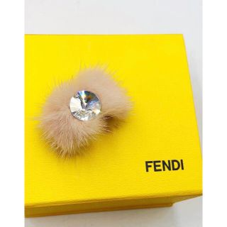 フェンディ(FENDI)のフェンディ ミンク×スワロフスキー モンスター 指輪 ピンク ストーン サイズM(リング(指輪))